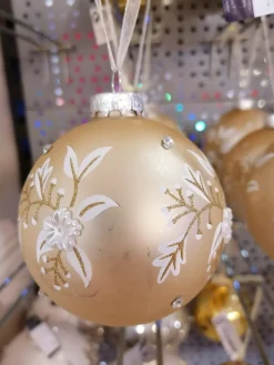 Boule champagne décor fleuri