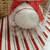 Boule personnalisable blanche et rouge avec noeud