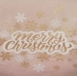 Chemin de table effet lin Merry Christmas