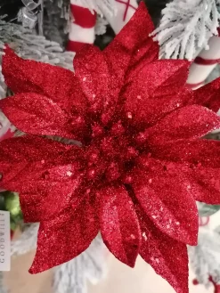 Grand poinsettia sur pince