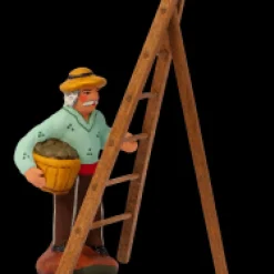 Homme olives à l&rsquo;échelle