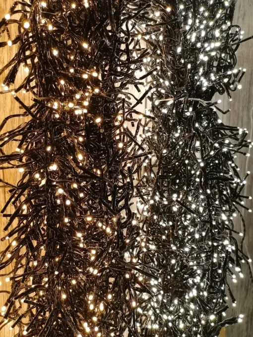 Jeu de lumière grappe/boa blanc chaud/froid