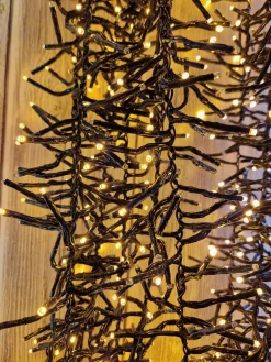 Jeu de lumière led blanc chaud grappe 16m