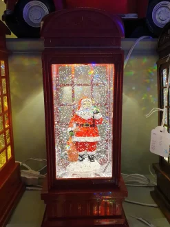 Lanterne – Père Noël dans sa cabine téléphonique – modèle n°2