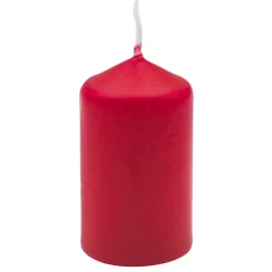 Lot de 4 bougies pilier rouge