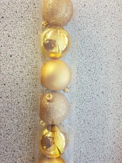 Lot de 10 boules dorées