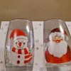 Lot de 2 verres Père noel-bonhomme de neige