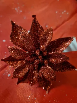 Mini Poinsettia sur pince