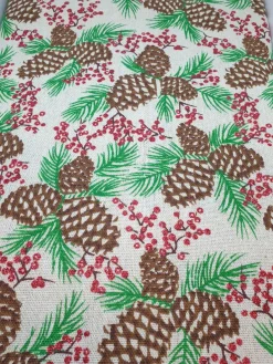 nappe effet lin pomme de pin