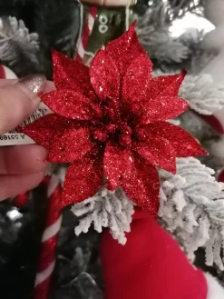 Petit poinsettia sur pince