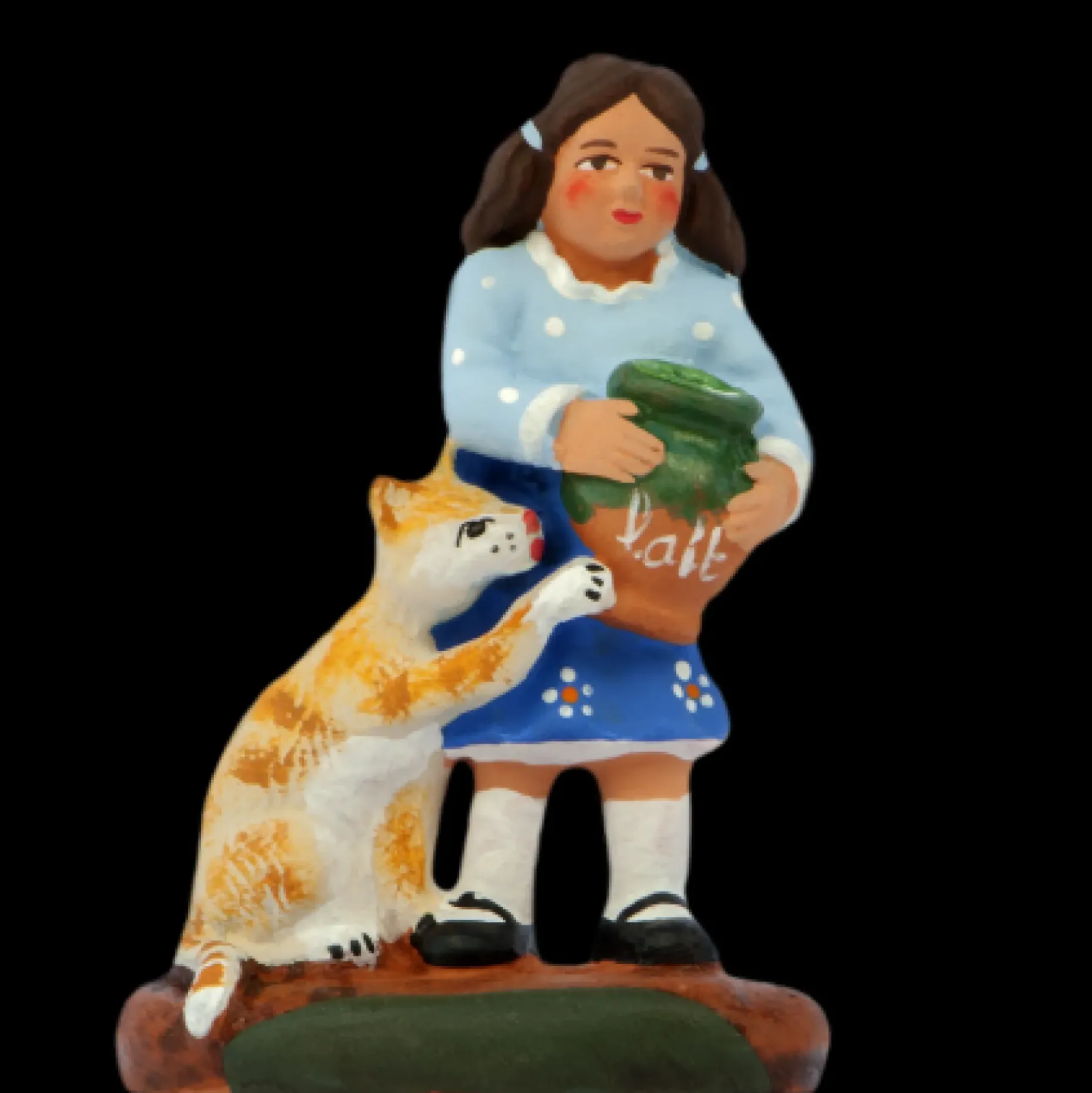 Petite laitière avec le chat